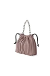 Charles Keith Pleated Covered Shoulder Bucket Bag Mauve